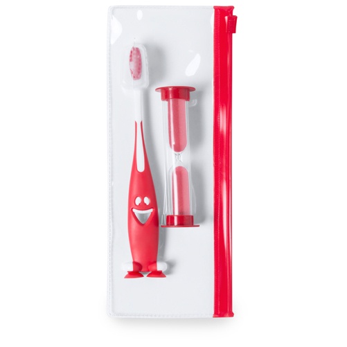 Logo trade advertising products picture of: toothbrush set AP741956-05 red