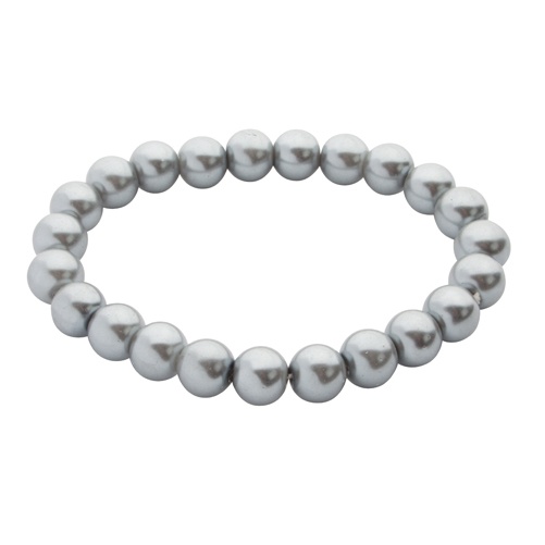 Logo trade promotional products image of: bracelet with pearls, silver