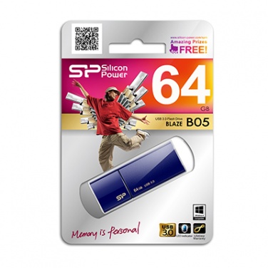 Logo trade promotional products picture of: Pendrive Silicon Power 3.0 Blaze B05, blue