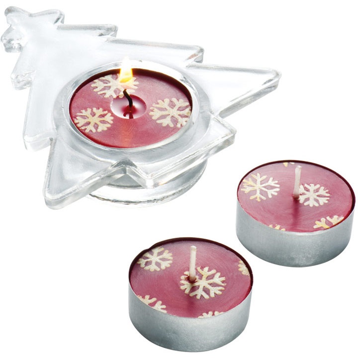 Logo trade promotional giveaways image of: Christmas candle set TUMBA, red