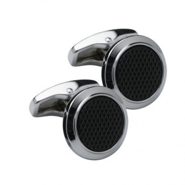 Logo trade corporate gifts picture of: Cufflinks Rhombe, black