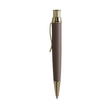 Logo trade promotional giveaways image of: Ballpoint pen Evidence Leather Sandy Pink