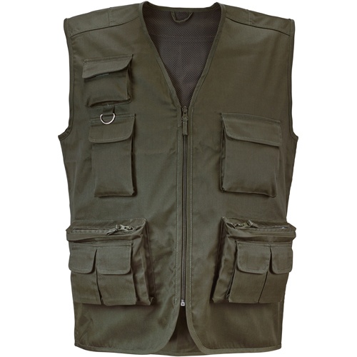 Logo trade corporate gifts image of: Fishing vest, army green, L