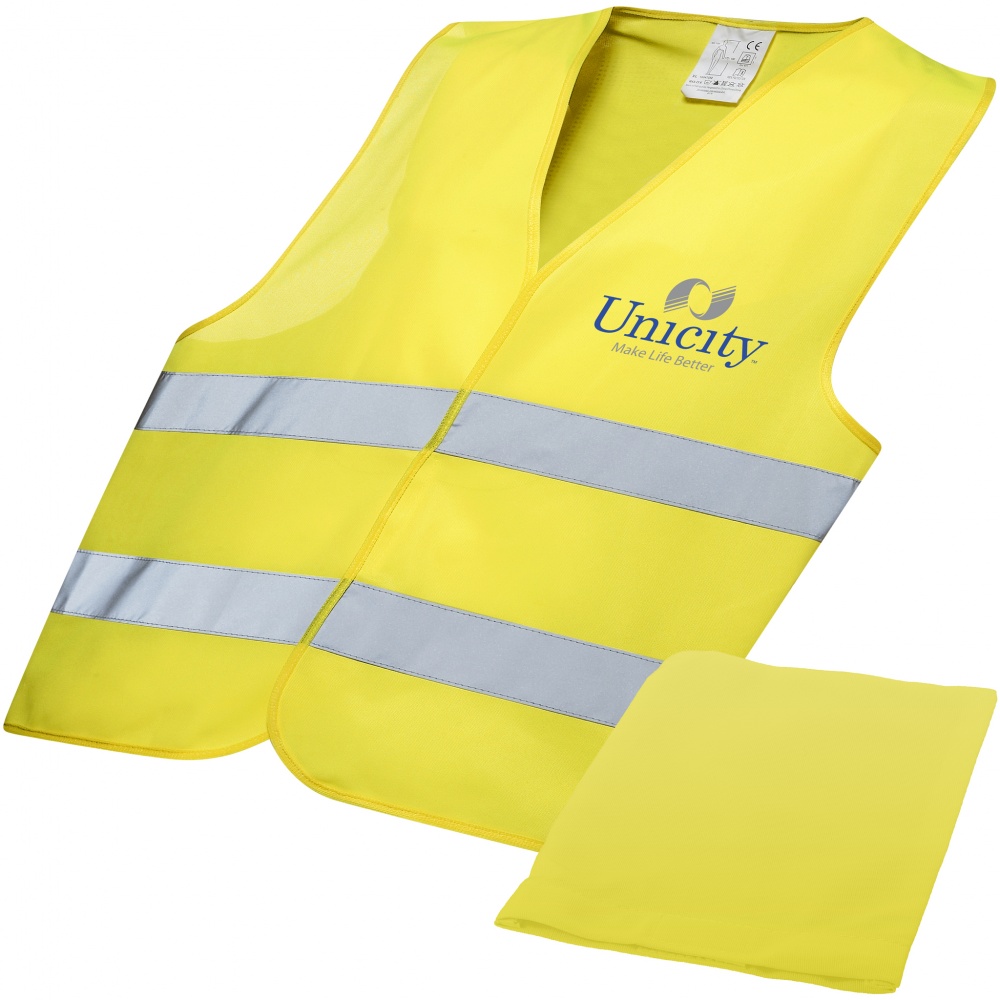 Logotrade promotional products photo of: Professional safety vest in pouch, yellow