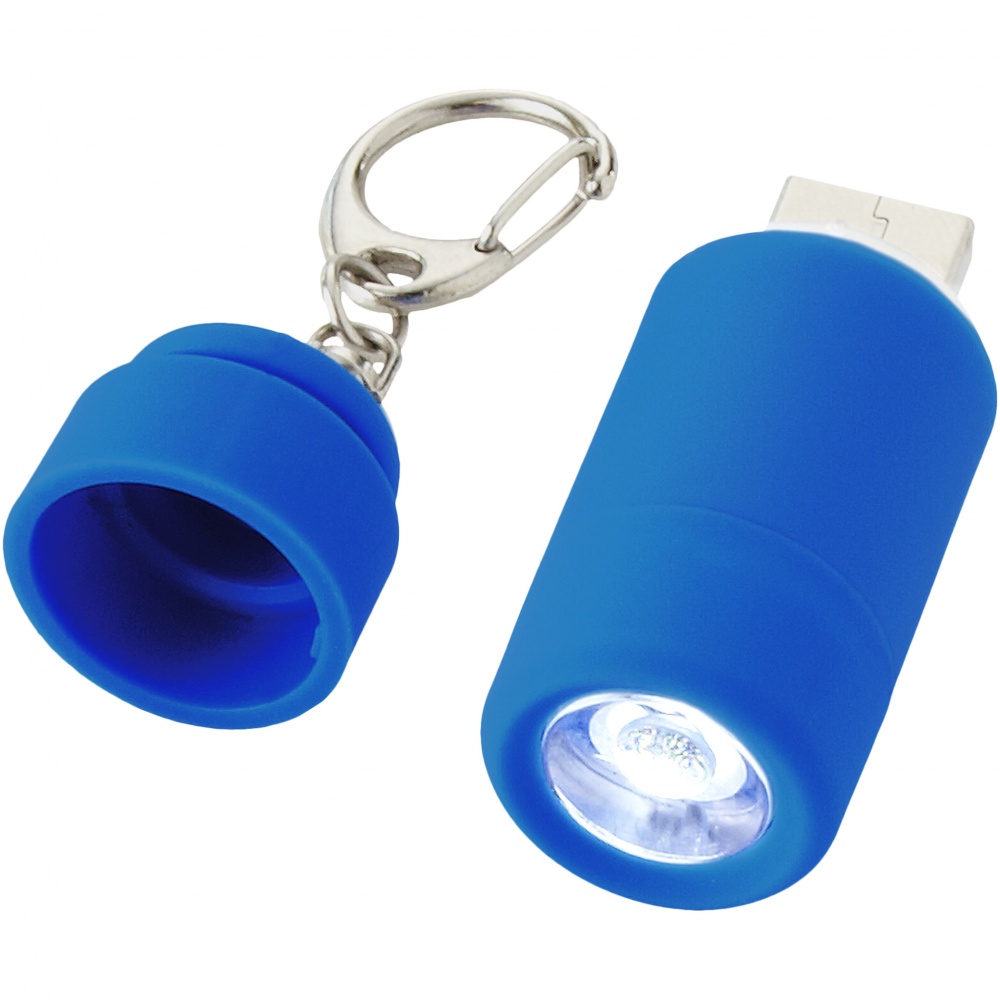 Logo trade advertising products picture of: Avior rechargeable USB key light, blue