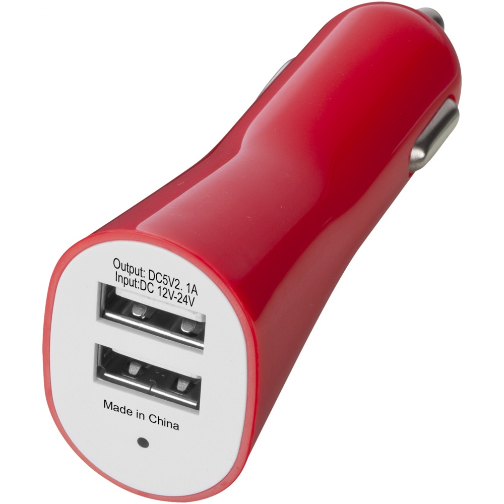 Logo trade promotional item photo of: Pole dual car adapter, red