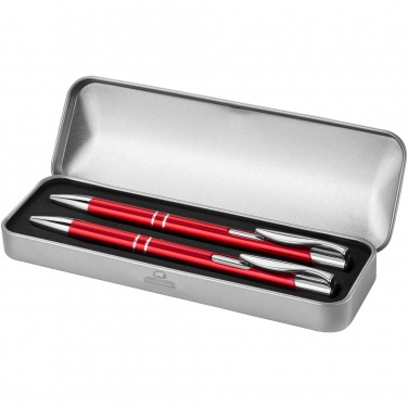 Logotrade promotional gift image of: Dublin pen set, red