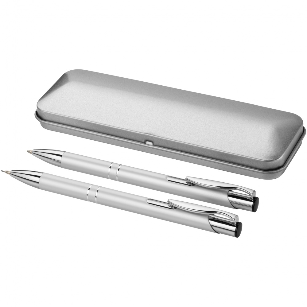 Logo trade promotional giveaways picture of: Dublin pen set, gray