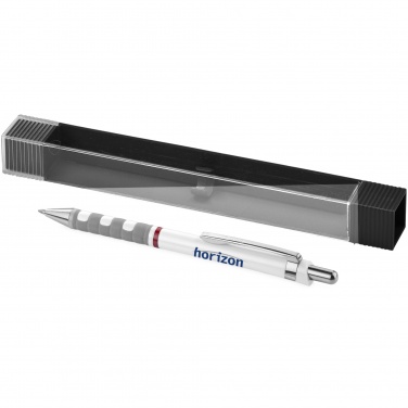 Logo trade promotional giveaways image of: Tikky ballpoint pen, white