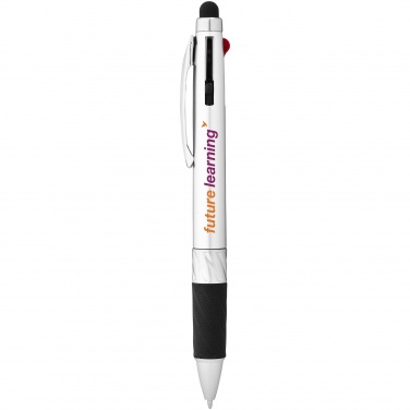 Logotrade advertising products photo of: Burnie multi-ink stylus ballpoint pen, silver