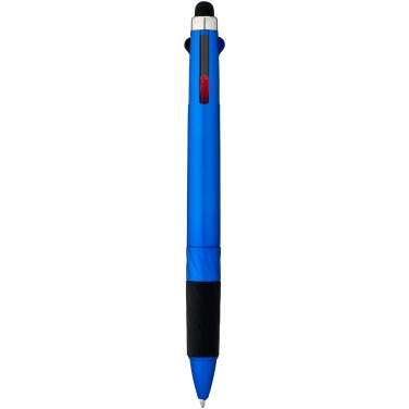 Logo trade corporate gift photo of: Burnie multi-ink stylus ballpoint pen, blue