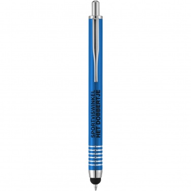 Logo trade promotional giveaway photo of: Zoe stylus ballpoint pen, blue