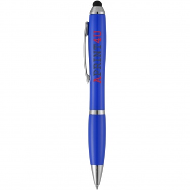 Logo trade promotional item photo of: Nash stylus ballpoint pen, blue