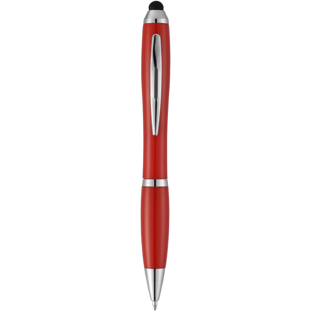 Logo trade corporate gift photo of: Nash stylus ballpoint pen, red