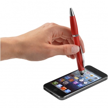 Logo trade promotional gifts image of: Nash stylus ballpoint pen, red