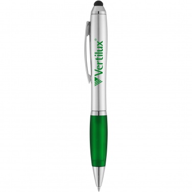 Logo trade corporate gifts image of: Nash stylus ballpoint pen, green