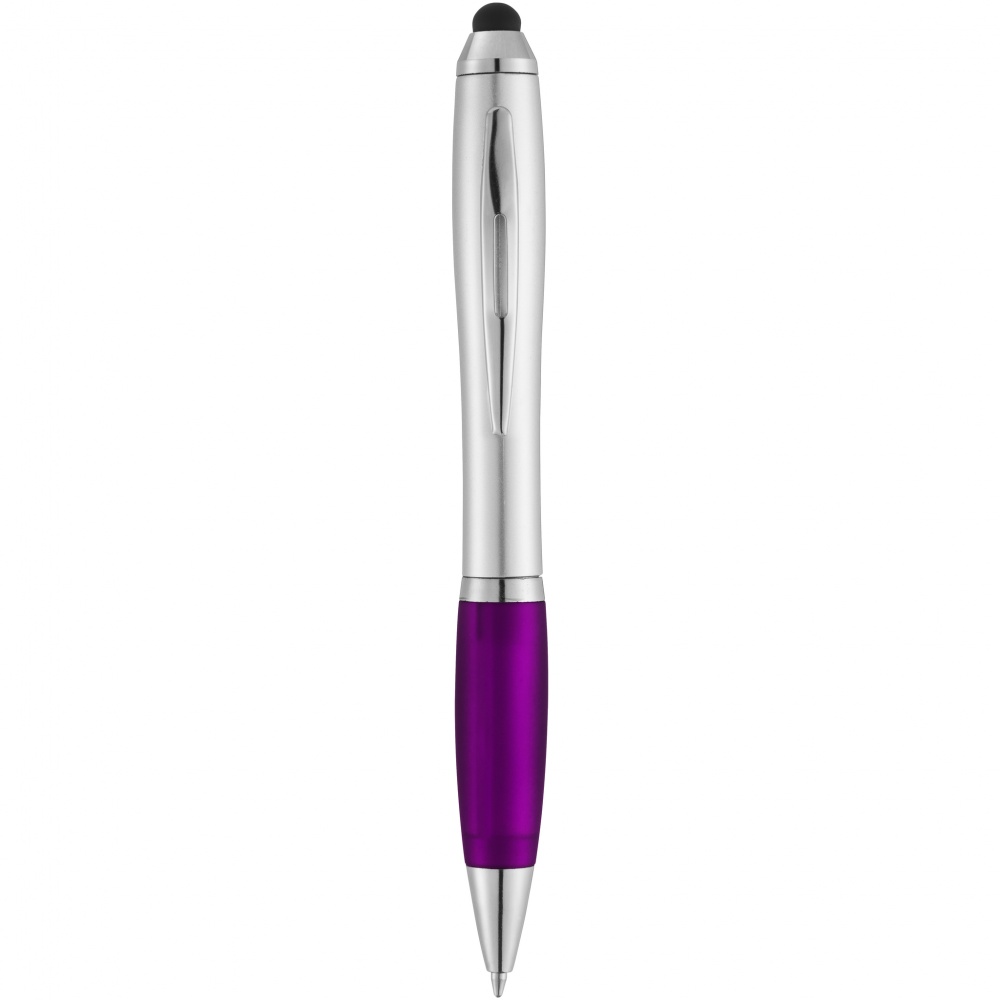 Logo trade promotional giveaway photo of: Nash stylus ballpoint pen, purple