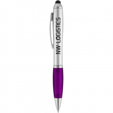 Logo trade corporate gifts picture of: Nash stylus ballpoint pen, purple