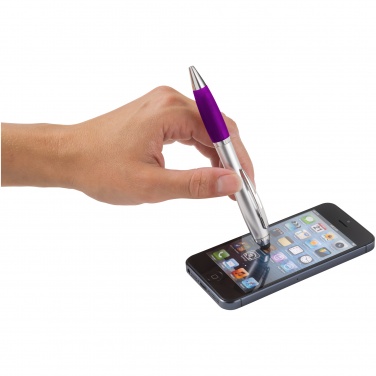 Logo trade promotional merchandise photo of: Nash stylus ballpoint pen, purple