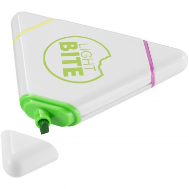 Logo trade promotional giveaways image of: Bermuda triangle highlighter, white