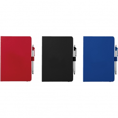 Logotrade advertising product image of: Crown A5 Notebook and stylus ballpoint Pen, dark blue