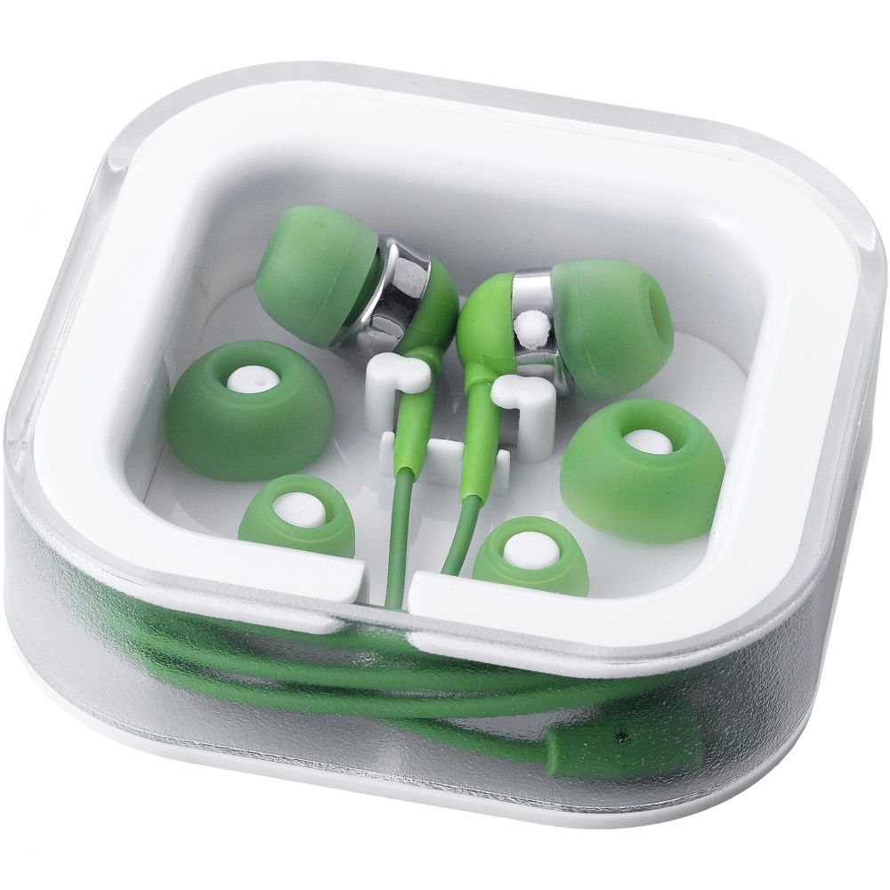 Logo trade promotional giveaways image of: Sargas earbuds, green