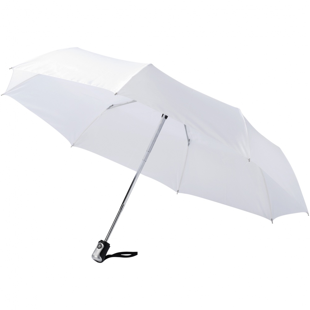 Logo trade promotional giveaways picture of: 21.5" Alex 3-Section auto open and close umbrella, white