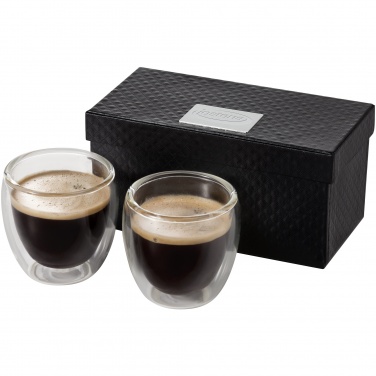 Logo trade promotional merchandise image of: Boda 2-piece espresso set, clear