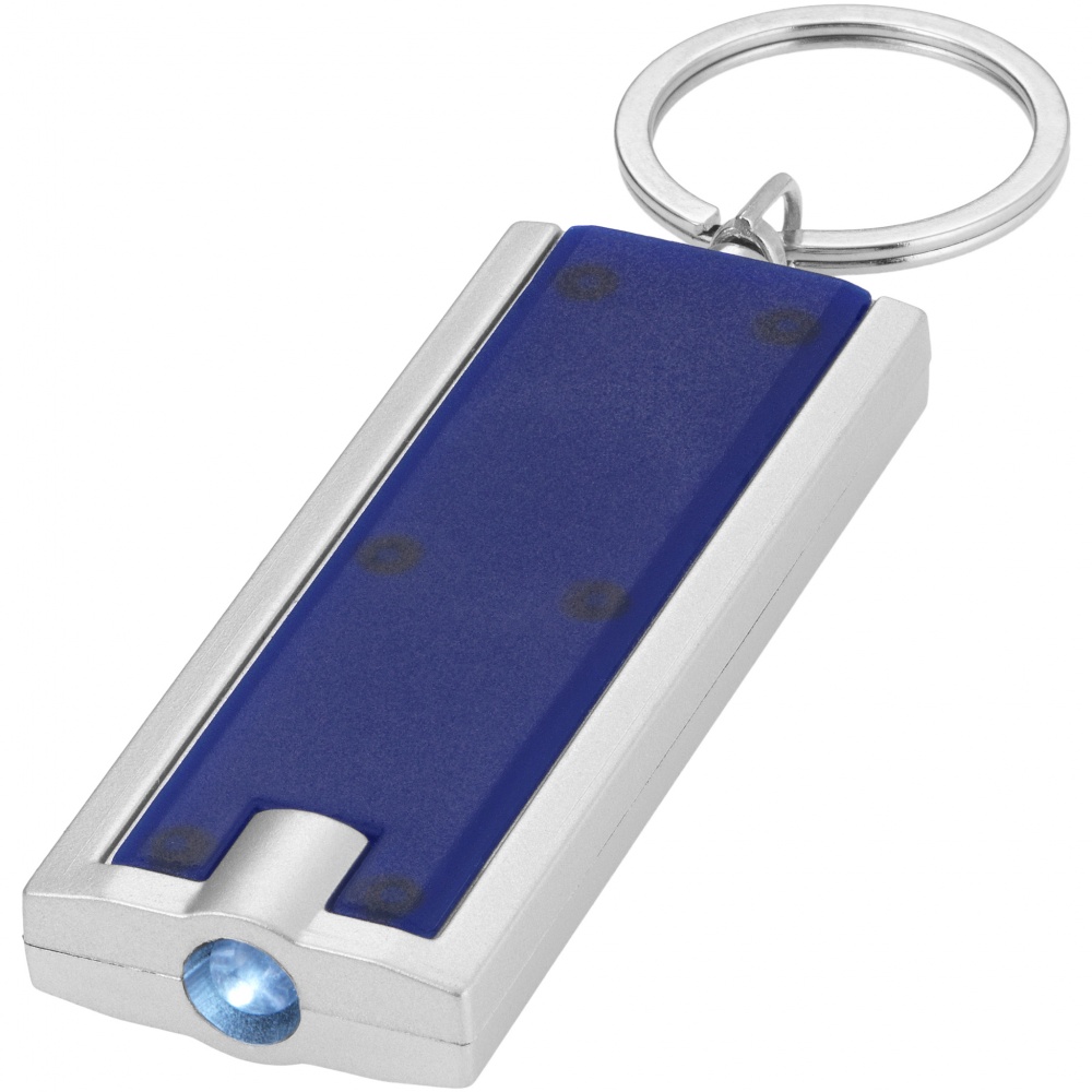Logo trade promotional merchandise picture of: Castor LED keychain light, blue