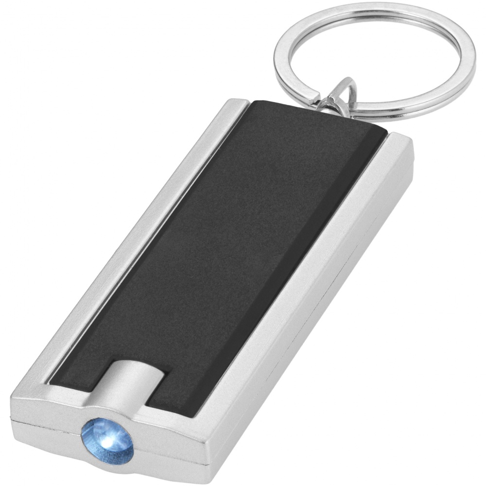 Logo trade promotional merchandise picture of: Castor LED keychain light, black