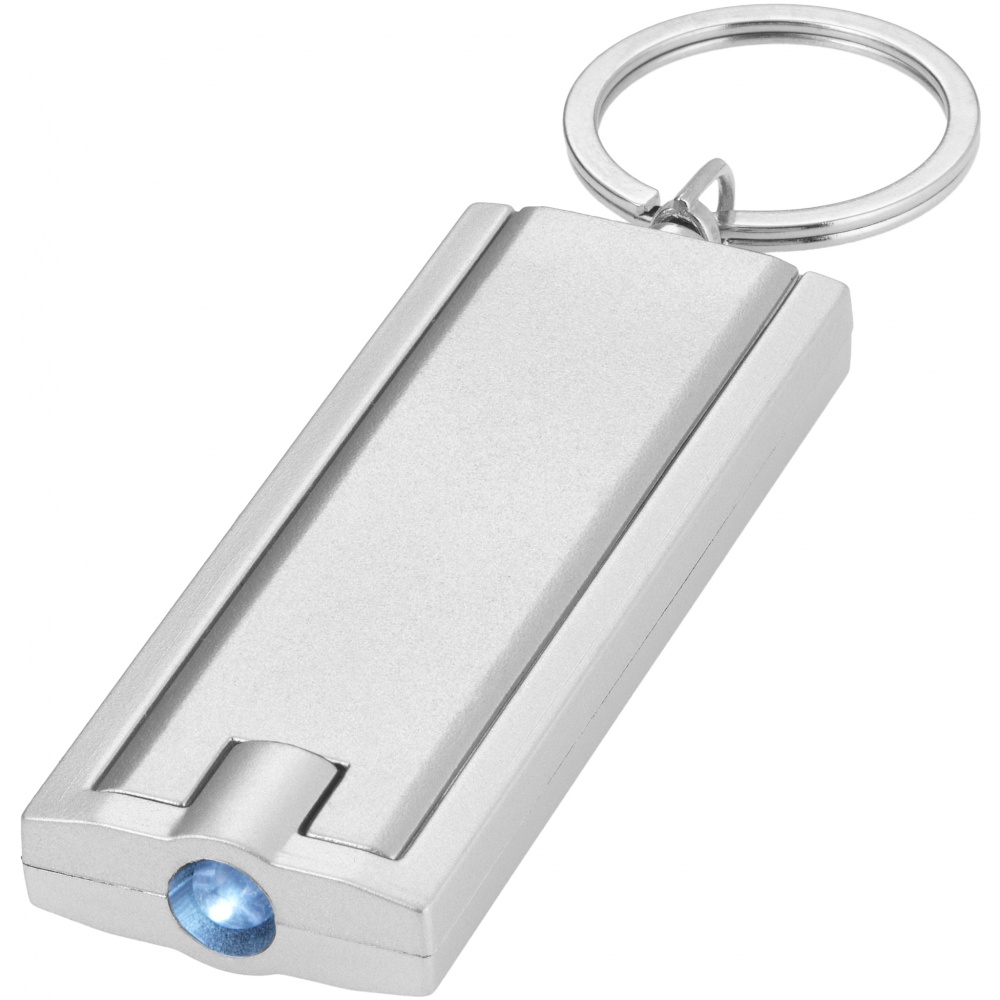 Logo trade promotional item photo of: Castor LED keychain light, silver