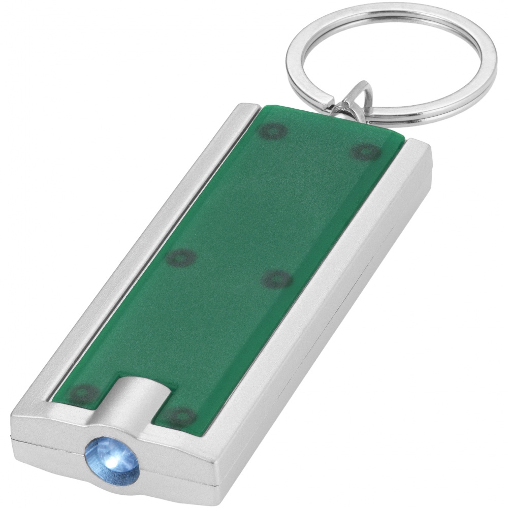 Logo trade promotional giveaways picture of: Castor LED keychain light, green
