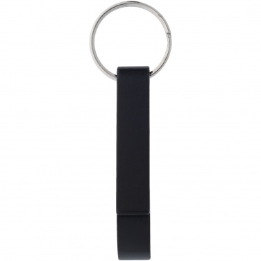 Logo trade corporate gift photo of: Tao alu bottle and can opener key chain, black