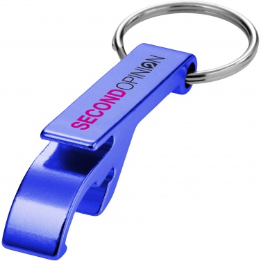 Logo trade promotional merchandise photo of: Tao alu bottle and can opener key chain, blue