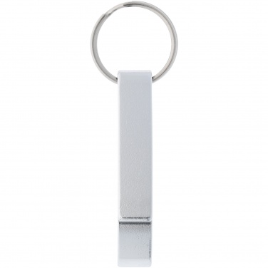 Logo trade promotional giveaways image of: Tao alu bottle and can opener key chain, silver