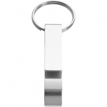 Logotrade promotional giveaway image of: Tao alu bottle and can opener key chain, silver