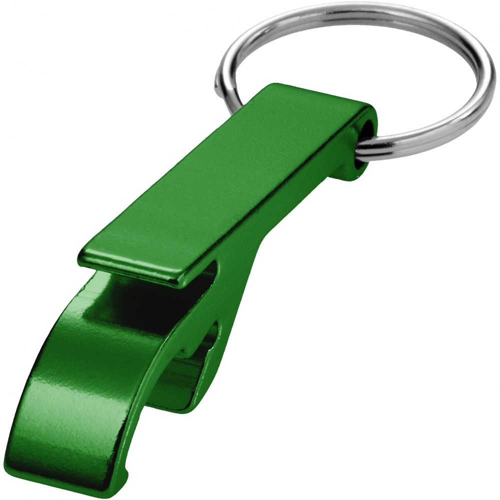 Logo trade promotional gift photo of: Tao alu bottle and can opener key chain, green