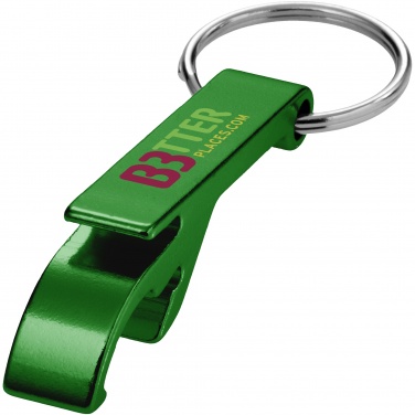 Logo trade advertising products picture of: Tao alu bottle and can opener key chain, green