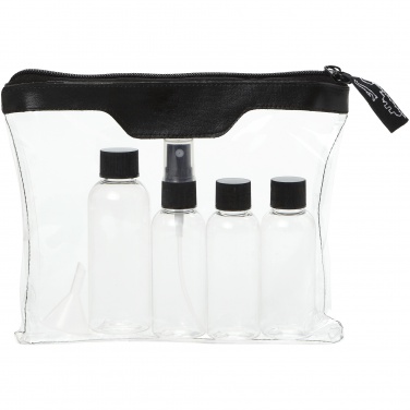 Logo trade advertising products picture of: Munich airline approved travel bottle set, black