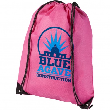 Logo trade promotional products image of: Evergreen non woven premium rucksack eco, pink