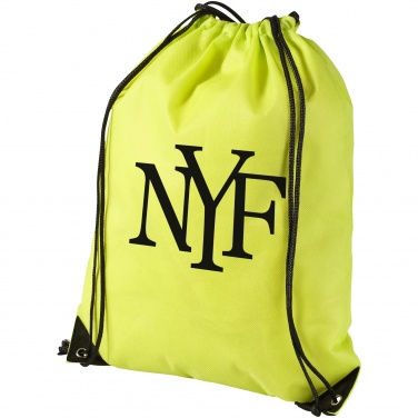 Logotrade promotional giveaway image of: Evergreen non woven premium rucksack eco, light green