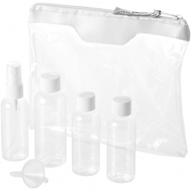 Logotrade promotional giveaway image of: Munich airline approved travel bottle set, white