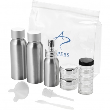 Logo trade corporate gifts picture of: Frankfurt airline approved alu travel bottle set