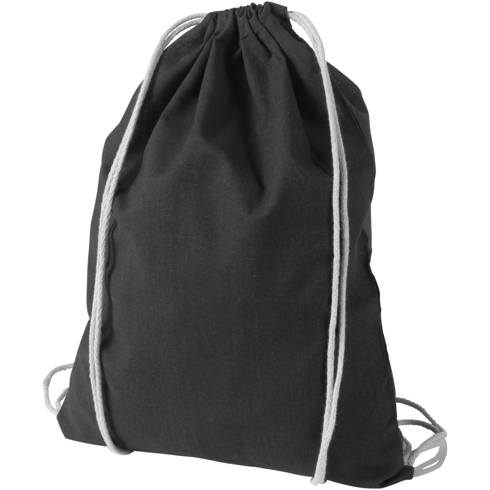 Logo trade business gift photo of: Oregon cotton premium rucksack, black