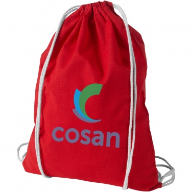 Logo trade promotional giveaways image of: Oregon cotton premium rucksack, red