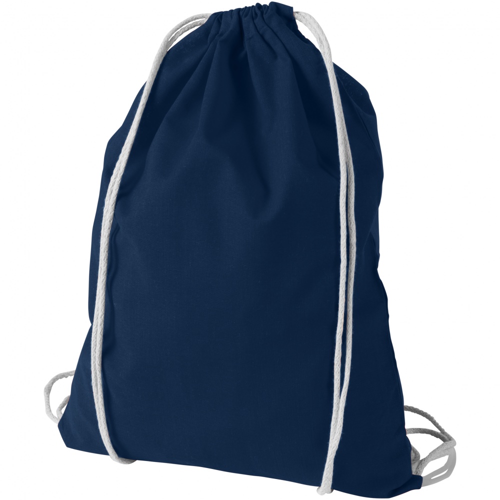 Logo trade promotional merchandise photo of: Oregon cotton premium rucksack, dark blue