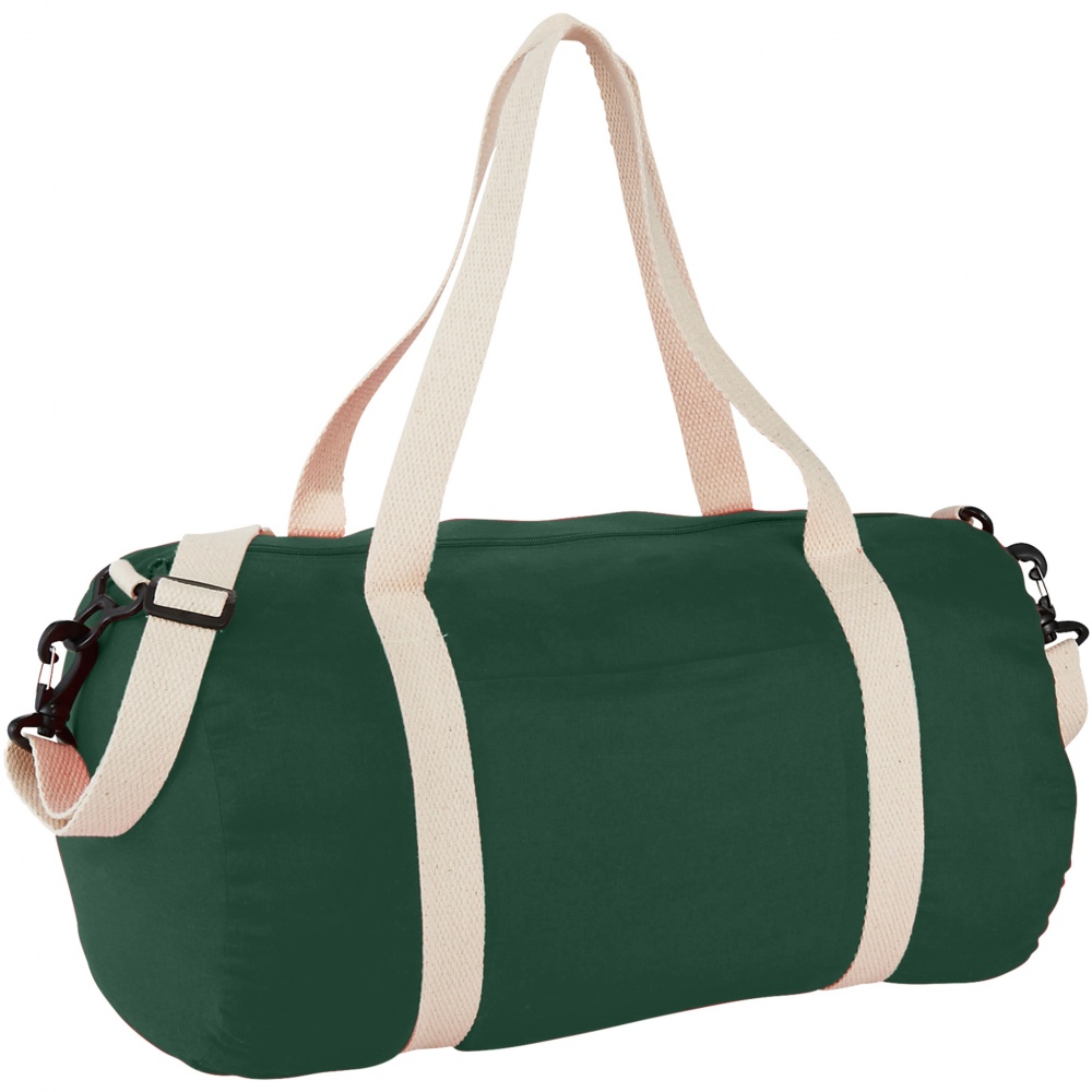 Logo trade advertising products image of: Cochichuate cotton barrel duffel bag, forest green