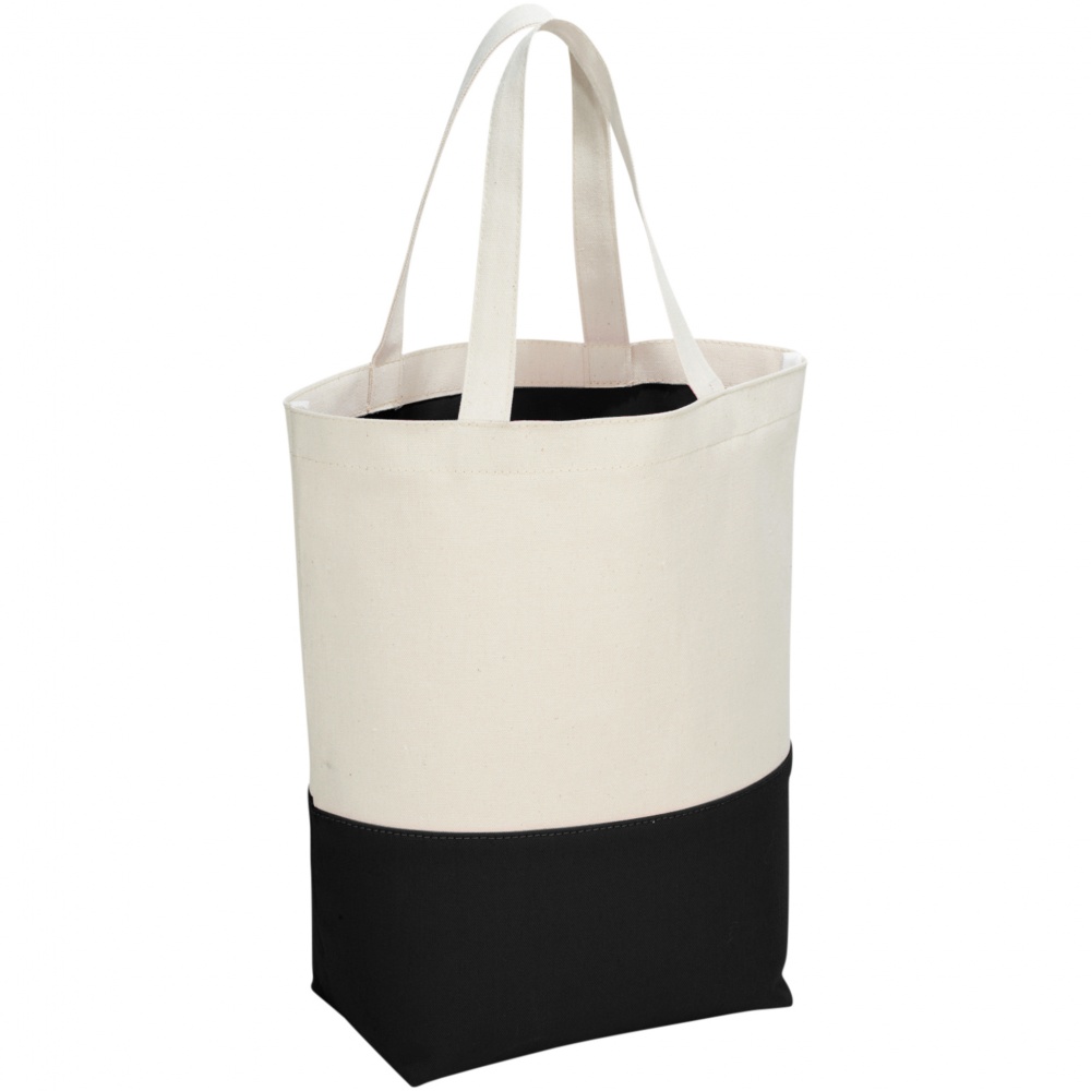 Logo trade promotional items image of: Colour-pop cotton tote bag, black