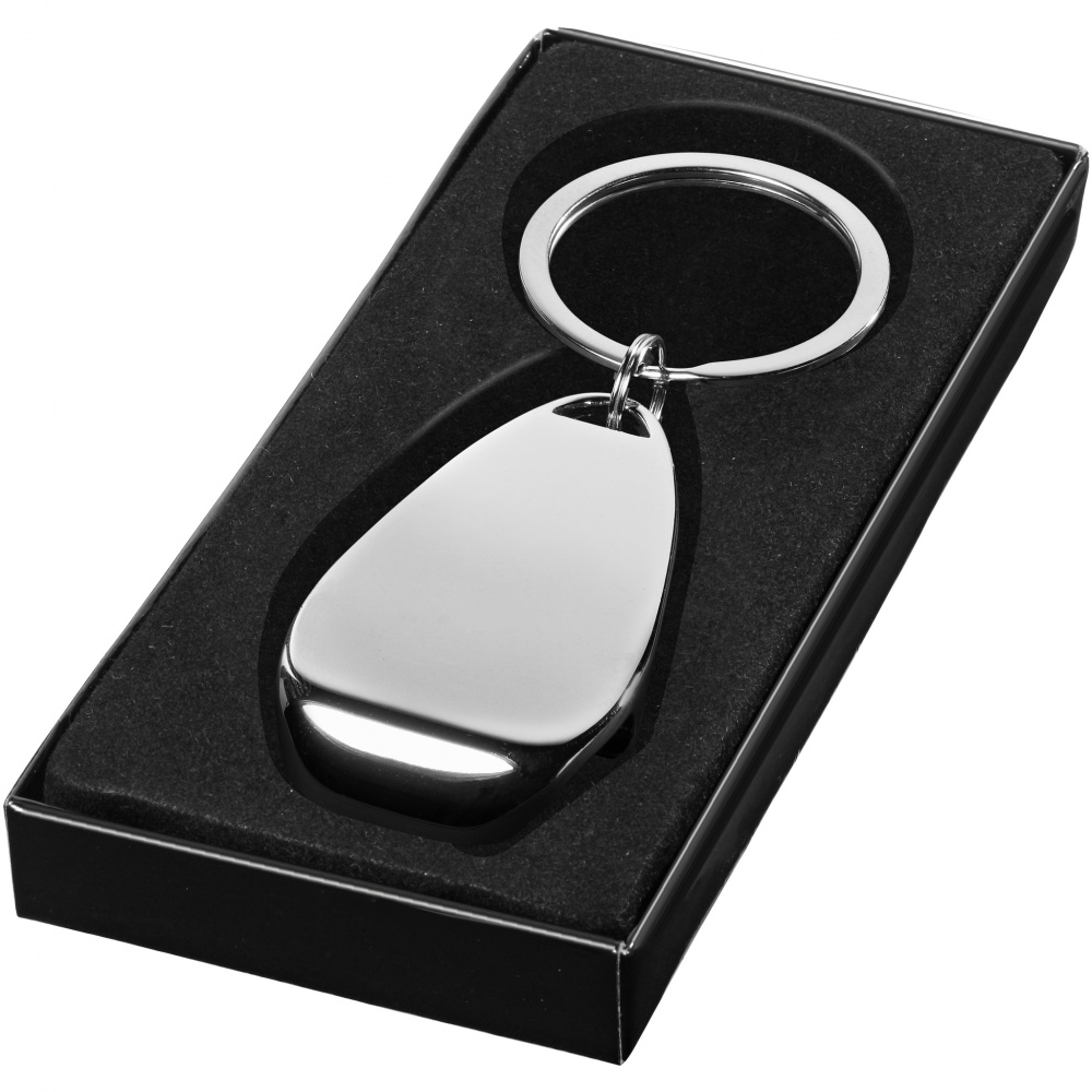 Logo trade promotional items image of: Bottle opener key chain, silver