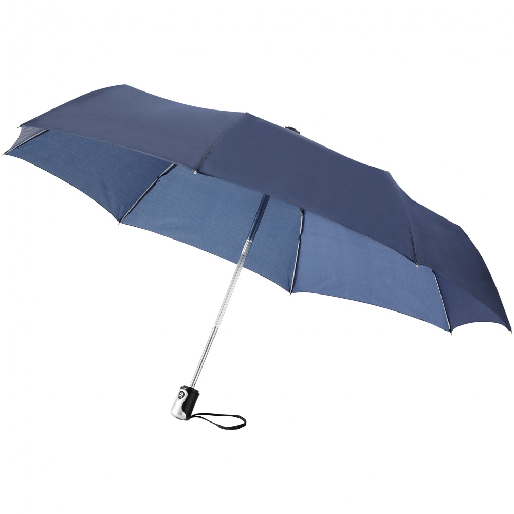 Logo trade promotional products image of: Alex 21.5" foldable auto open/close umbrella, navy blue